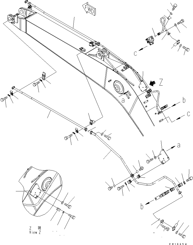 Схема запчастей Komatsu PC228USLC-3-AA - СТРЕЛА (.7M) (ДОПОЛН. ЛИНИИ) (/) (ДЛЯ SLID РУКОЯТЬ) (BULE)(№-) РАБОЧЕЕ ОБОРУДОВАНИЕ