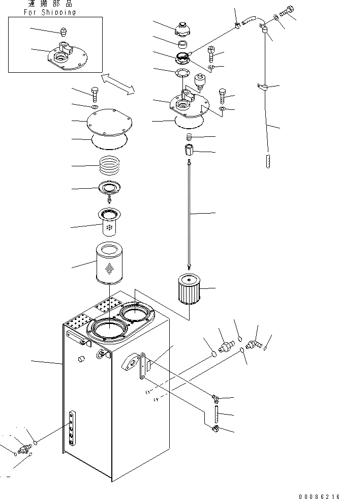 Схема запчастей Komatsu PC228US-3E0 - ГИДР. БАК. ( АКТУАТОР) (ДЛЯ ПОДЪЕМА РУКОЯТИ)(№-) ГИДРАВЛИКА