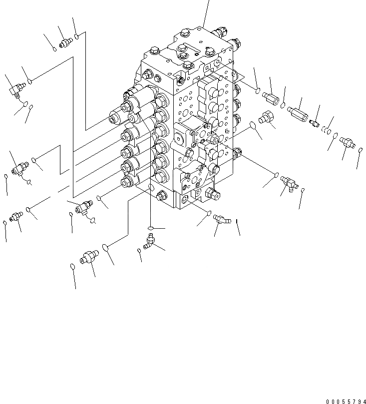 Схема запчастей Komatsu PC228US-3E0 - ОСНОВН. КЛАПАН (СОЕДИНИТЕЛЬН. ЧАСТИ) (/) (ДЛЯ ПОДЪЕМА РУКОЯТИ) ГИДРАВЛИКА