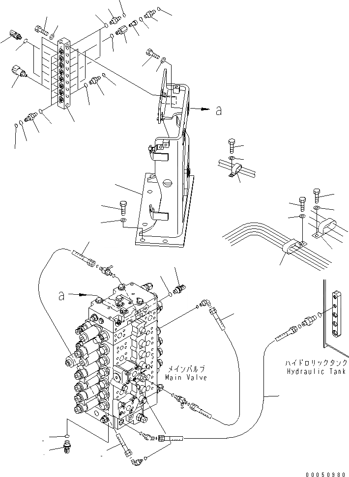 Схема запчастей Komatsu PC228US-3E0 - ОСНОВН. КЛАПАН (ШЛАНГИ) ( АКТУАТОР)(№-) ГИДРАВЛИКА