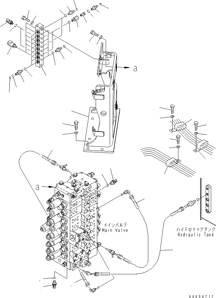 Схема запчастей Komatsu PC228US-3E0 - ОСНОВН. КЛАПАН (ШЛАНГИ) ( АКТУАТОР) (С КЛАПАН ПЕРЕГРУЗКИ) ГИДРАВЛИКА
