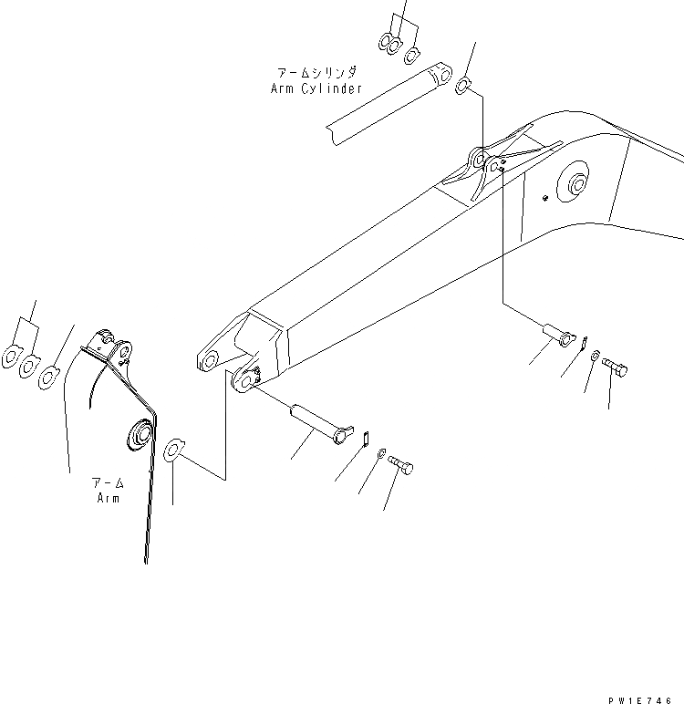 Схема запчастей Komatsu PC228US-3E0 - СТРЕЛА (.7M) (ВЕРХН. ПАЛЕЦ И НИЖН. ПАЛЕЦ) ( ЧАС. СИСТ. СМАЗКИ ТИП) РАБОЧЕЕ ОБОРУДОВАНИЕ