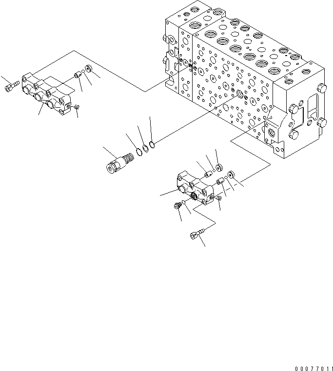 Схема запчастей Komatsu PC228US-3E0 - ОСНОВН. КЛАПАН (7-СЕКЦИОНН.) (/9) ОСНОВН. КОМПОНЕНТЫ И РЕМКОМПЛЕКТЫ