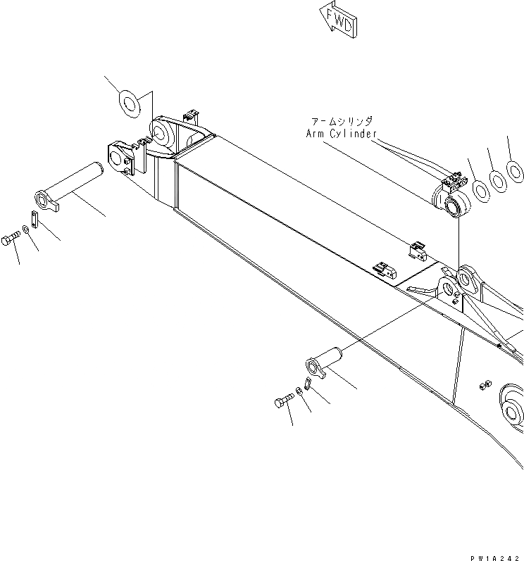 Схема запчастей Komatsu PC228USLC-3-AB - СТРЕЛА (.7M) (ВЕРХН. ПАЛЕЦ И НИЖН. ПАЛЕЦ) (BLUE)(№-) РАБОЧЕЕ ОБОРУДОВАНИЕ