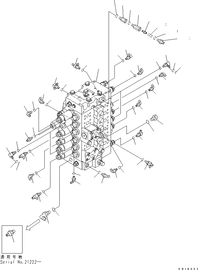 Схема запчастей Komatsu PC228USLC-3-AP - ОСНОВН. КЛАПАН (СОЕДИНИТЕЛЬН. ЧАСТИ) (ДЛЯ ПОДЪЕМА РУКОЯТИ)(№-) ГИДРАВЛИКА