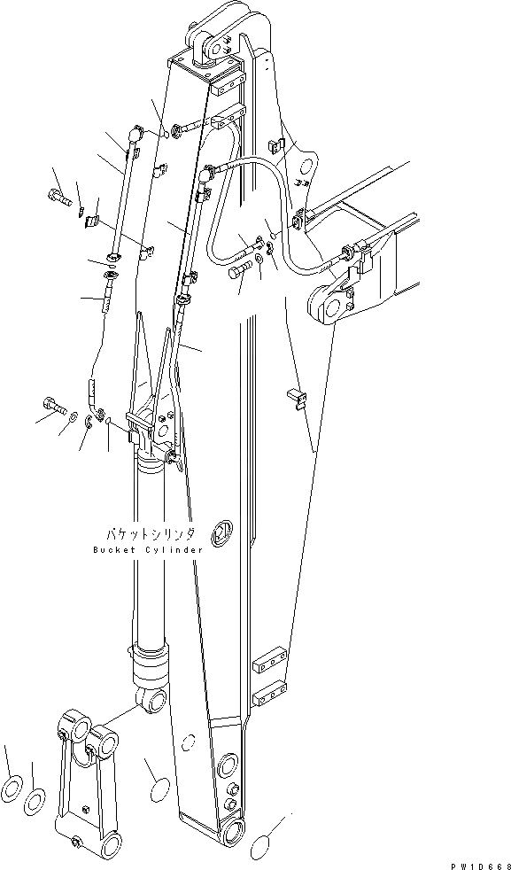 Схема запчастей Komatsu PC228USLC-3-YA - SLIDE РУКОЯТЬ (ЦИЛИНДР КОВША ТРУБЫ) (YELНИЗ.)(№-) РАБОЧЕЕ ОБОРУДОВАНИЕ