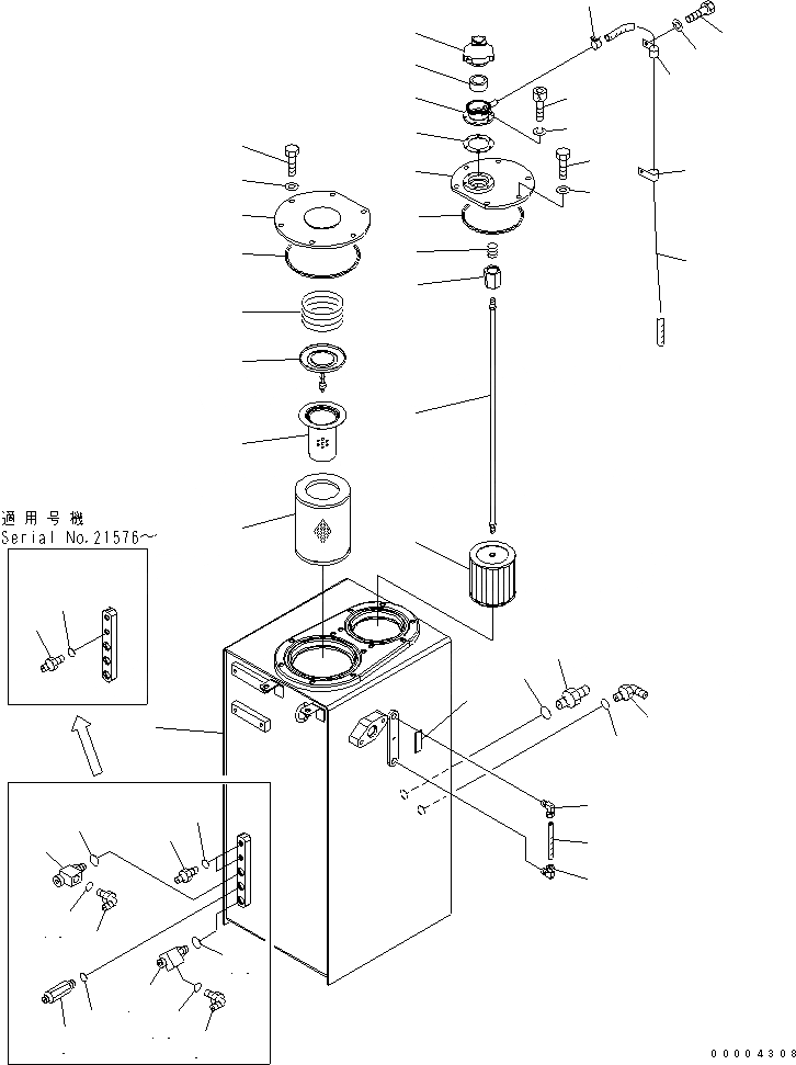 Схема запчастей Komatsu PC228USLC-3-YP - ГИДР. БАК. (БАК) (YELНИЗ.) (ДЛЯ ПОДЪЕМА РУКОЯТИ)(№-) ГИДРАВЛИКА