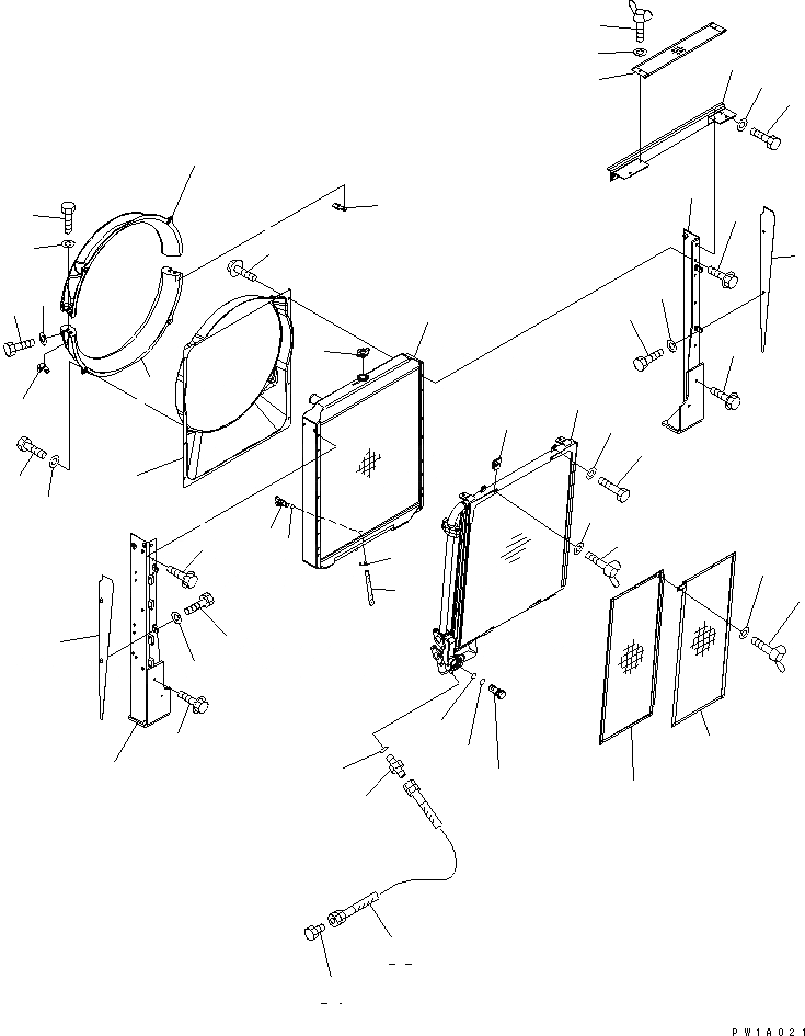 Схема запчастей Komatsu PC228US-3-YG - ОХЛАЖД-Е (РАДИАТОР)(№-) СИСТЕМА ОХЛАЖДЕНИЯ