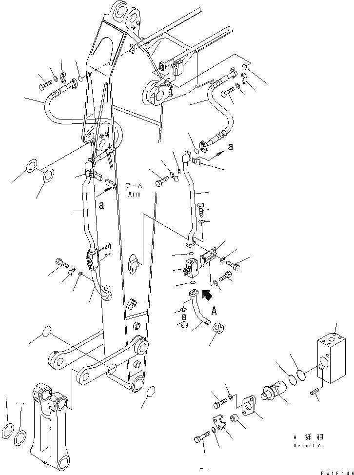 Схема запчастей Komatsu PC228US-3-YG - РУКОЯТЬ (.9M) (ДОПОЛН. ГИДРОЛИНИЯ И УПЛОТНЕНИЯ) (СПЕЦ-Я ДЛЯ РАЗРУШ. ЗДАНИЙ) (YELНИЗ.)(№-) РАБОЧЕЕ ОБОРУДОВАНИЕ