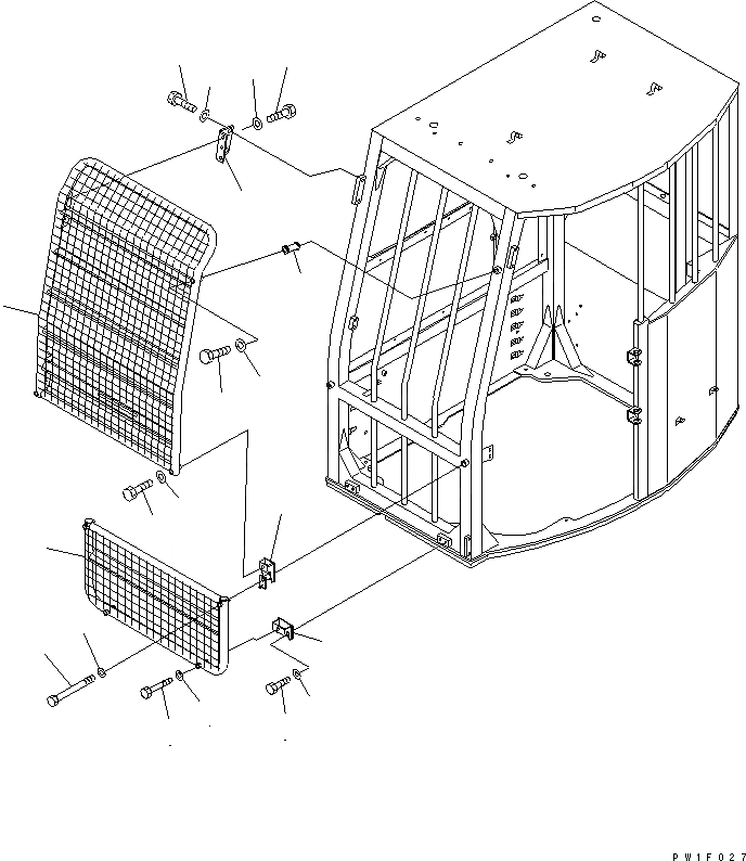 Схема запчастей Komatsu PC228US-3T-YT - ФРОНТАЛЬНАЯ ЗАЩИТА (ПОЛН.) (ДЛЯ ВЕРХН. ЗАЩИТА НАВЕС)(№-) КАБИНА ОПЕРАТОРА И СИСТЕМА УПРАВЛЕНИЯ