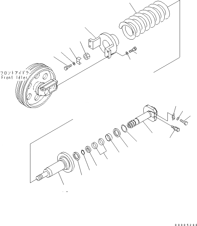 Схема запчастей Komatsu PC228US-3T-YT - ОПОРНЫЙ ЭЛЕМЕНТ ЛЕНИВЦА(№89-) ХОДОВАЯ