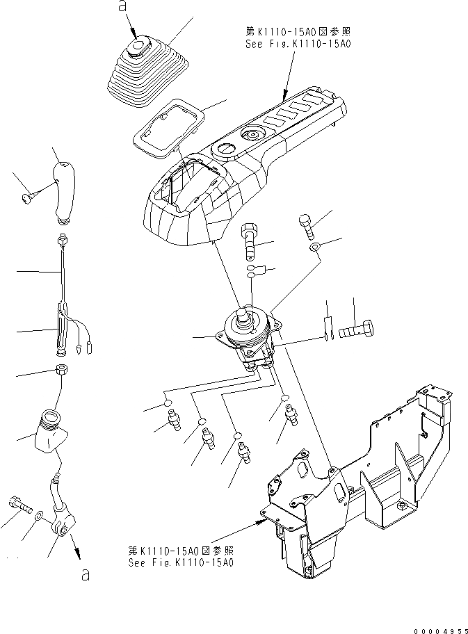 Схема запчастей Komatsu PC228US-3N-YA - ОСНОВН. КОНСТРУКЦИЯ (РЫЧАГ И КЛАПАН) (ПРАВ.) КАБИНА ОПЕРАТОРА И СИСТЕМА УПРАВЛЕНИЯ