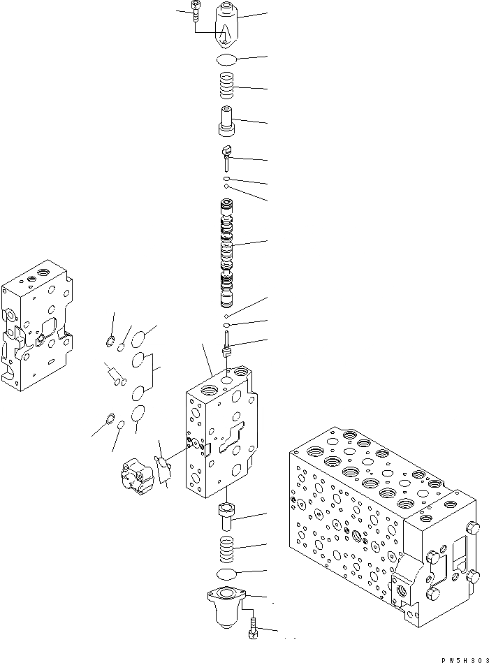 Схема запчастей Komatsu PC228US-3N-YA - ОСНОВН. КЛАПАН (7-СЕКЦИОНН.) (7/9) (ROTATION РУКОЯТЬ) ОСНОВН. КОМПОНЕНТЫ И РЕМКОМПЛЕКТЫ