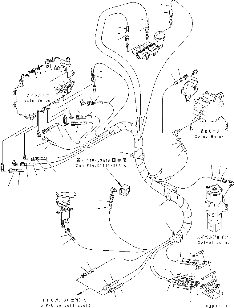Схема запчастей Komatsu PC228USLC-1 - ОСНОВН. ЛИНИЯ PPC (КЛАПАН PPC) (КЛАПАН НИЖН. ЛИНИЯ) ( АКТУАТОР) (ДЛЯ MONO СТРЕЛА) ГИДРАВЛИКА