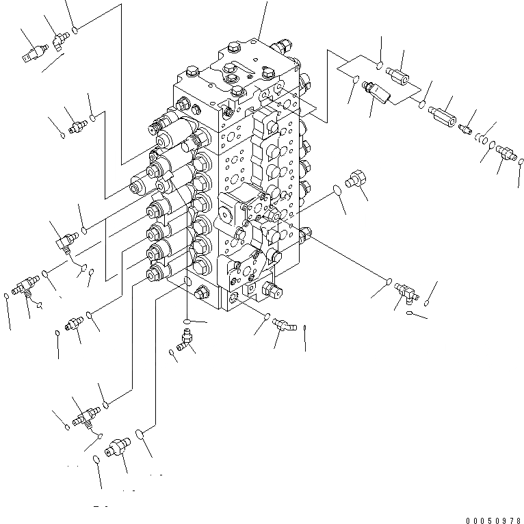 Схема запчастей Komatsu PC228US-3E0 - ОСНОВН. КЛАПАН (ШЛАНГИ) (СПЕЦИФ-Я С ОТВАЛОМ) ГИДРАВЛИКА