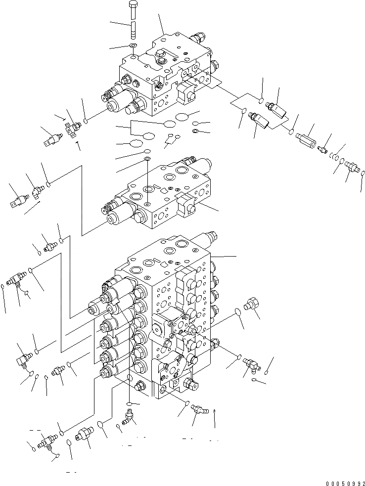 Схема запчастей Komatsu PC228US-3E0 - ОСНОВН. КЛАПАН (СОЕДИНИТЕЛЬН. ЧАСТИ) (/) ( АКТУАТОР) (С 2-СЕКЦИОНН. СТРЕЛА) ГИДРАВЛИКА