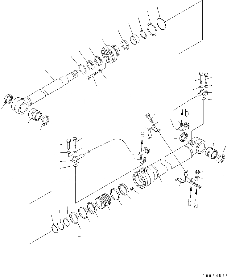 Схема запчастей Komatsu PC228US-3E0 - ЦИЛИНДР СТРЕЛЫ(ПРАВ.) (БОЛЬШ. DIAMETER ТИП) ОСНОВН. КОМПОНЕНТЫ И РЕМКОМПЛЕКТЫ
