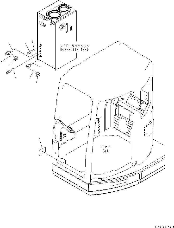 Схема запчастей Komatsu PC228USLC-3N-YP - РУКОЯТЬ CRANE (КАБИНА И ГИДР. БАК.) (ПАТРУБОК) СПЕЦ. ОПЦИИ