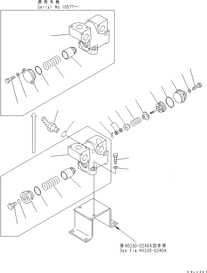 Схема запчастей Komatsu PC228UU-1-MO - ВОЗВРАТНАЯ ЛИНИЯ(БЛОК)(№-) ГИДРАВЛИКА