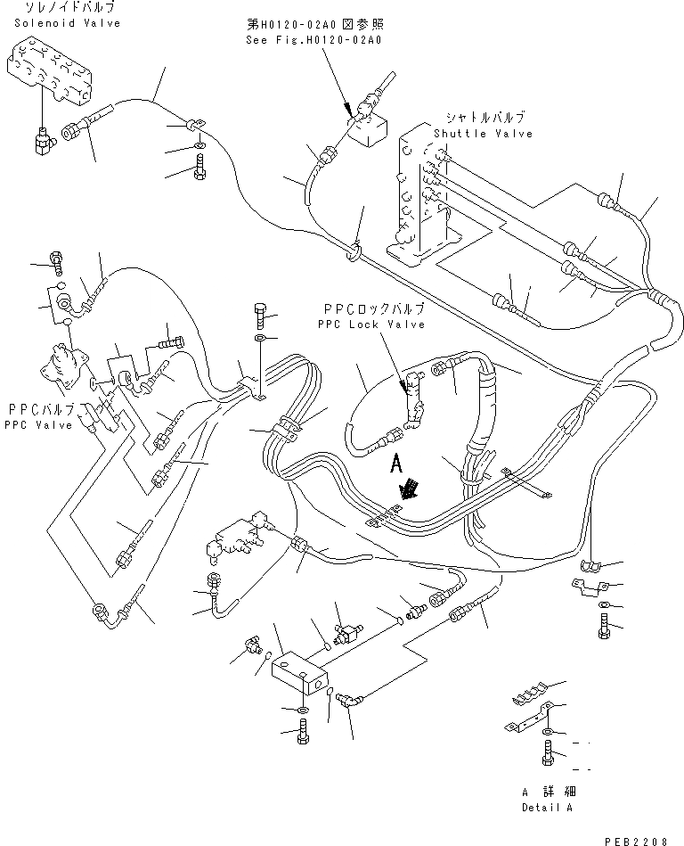 Схема запчастей Komatsu PC230-6 - РАБОЧАЯ ЛИНИЯ PPC (ПАТРУБКИ ПРАВОЙ СТОЙКИ) (С ДОПОЛН. ГИДРОЛИНИЕЙ) ( АКТУАТОР)(№8-8) КАБИНА ОПЕРАТОРА И СИСТЕМА УПРАВЛЕНИЯ