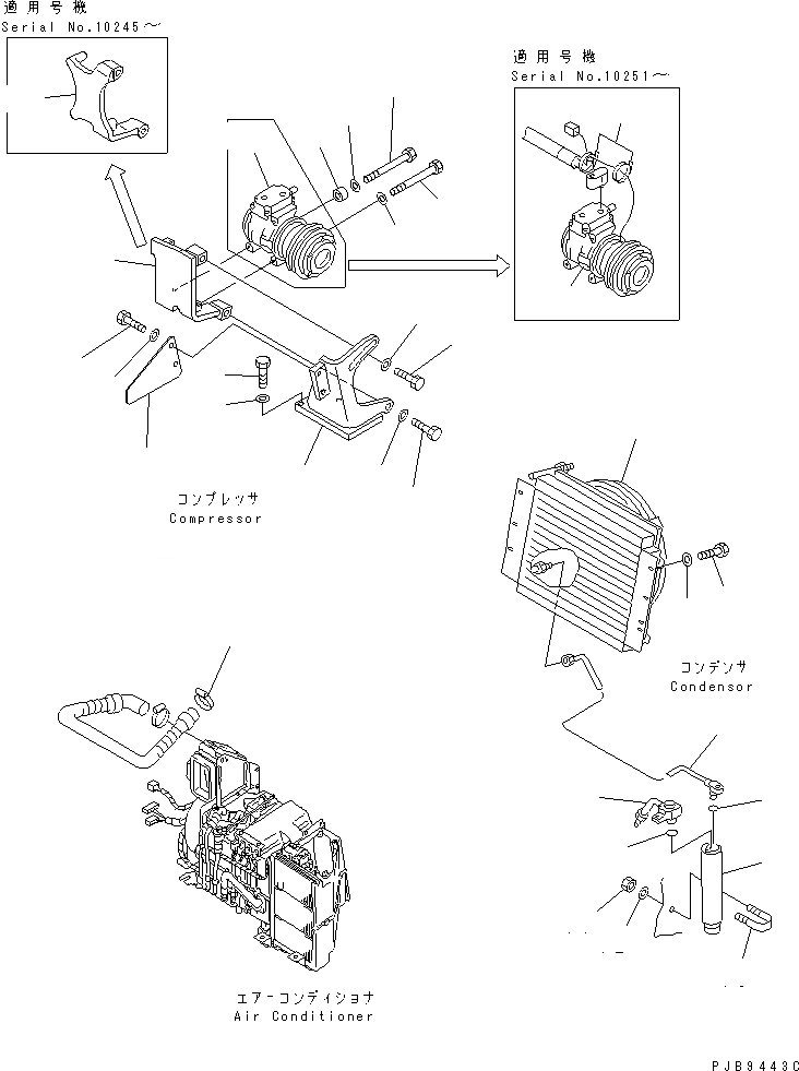 Схема запчастей Komatsu PC230-6 - КОНДИЦ. ВОЗДУХА (БЛОК)(№77-) КАБИНА ОПЕРАТОРА И СИСТЕМА УПРАВЛЕНИЯ