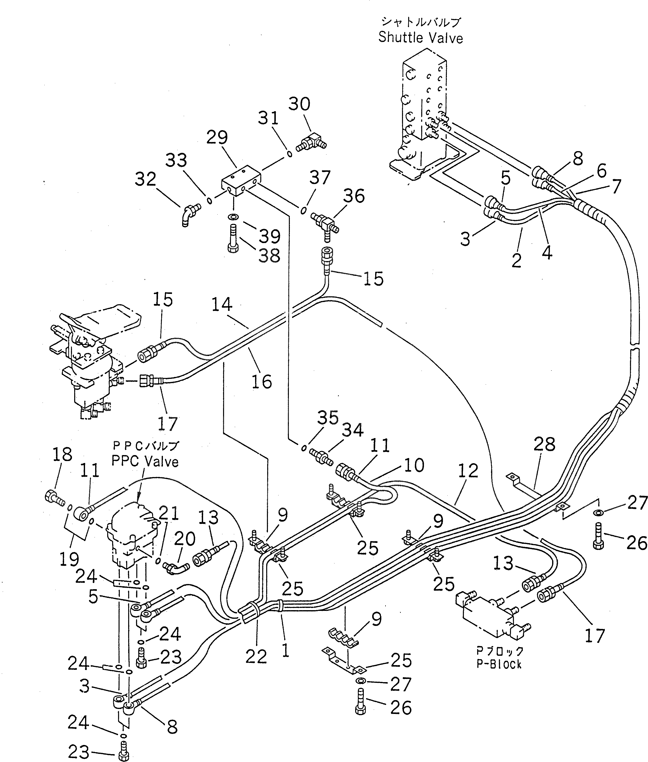 Схема запчастей Komatsu PC230-6 - PPC ЛИНИЯ ХОДА (С ДОПОЛН. ГИДРОЛИНИЕЙ) ( АКТУАТОР)(№8-8) КАБИНА ОПЕРАТОРА И СИСТЕМА УПРАВЛЕНИЯ