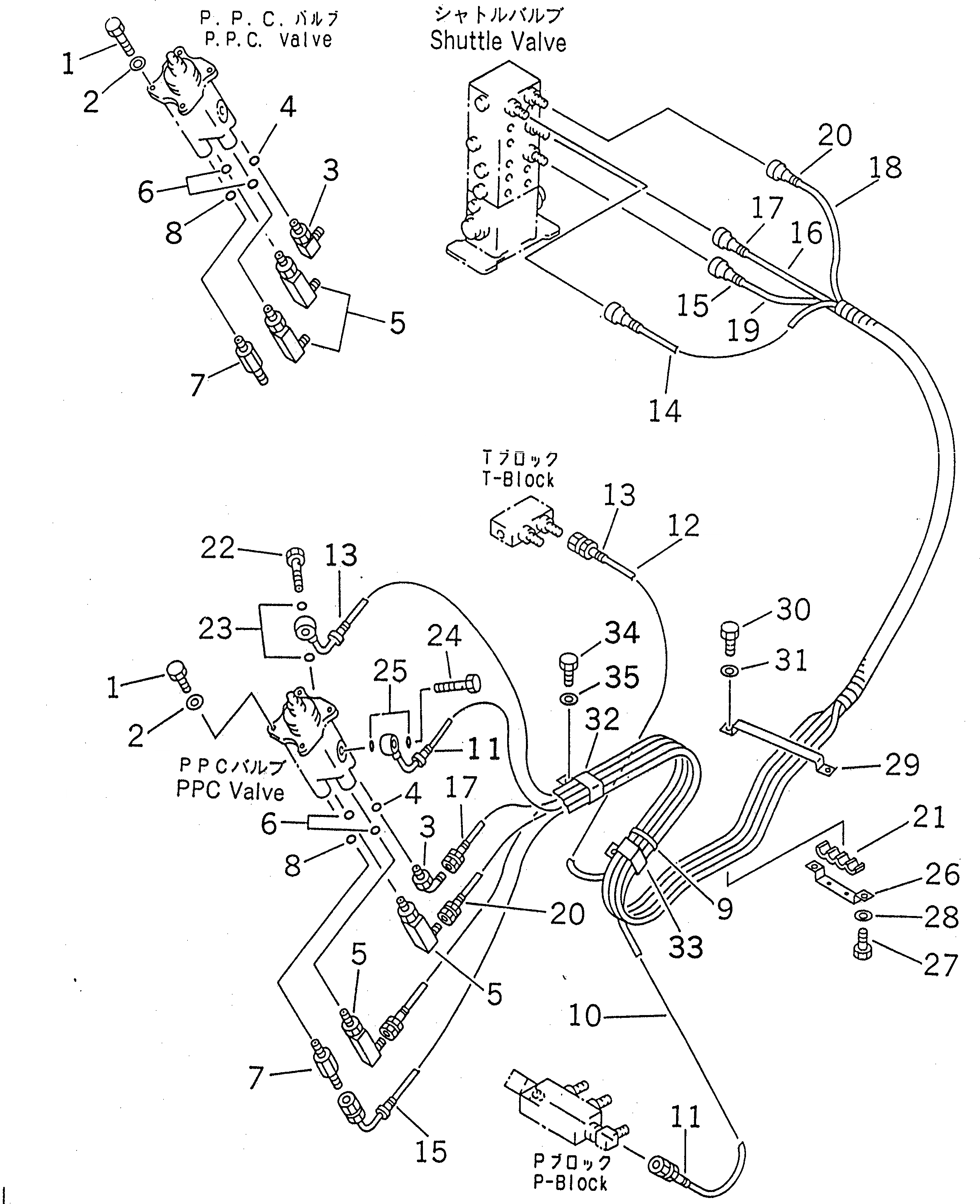 Схема запчастей Komatsu PC230-6 - РАБОЧАЯ ЛИНИЯ PPC (КЛАПАН PPCAND ПАТРУБКИ ЛЕВОЙ СТОЙКИ)(№8-8) КАБИНА ОПЕРАТОРА И СИСТЕМА УПРАВЛЕНИЯ