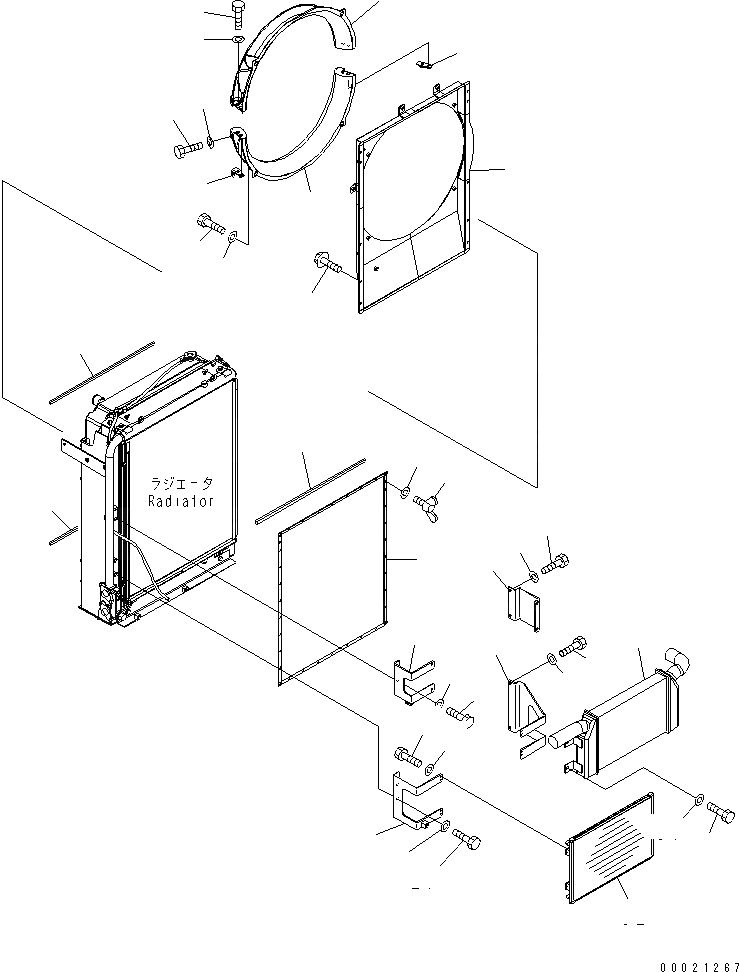 Схема запчастей Komatsu PC230-7-AA - ОХЛАЖД-Е (ПОСЛЕОХЛАДИТЕЛЬ И КОНДЕНСАТОР) (С КОНДИЦИОНЕРОМ)(№-) СИСТЕМА ОХЛАЖДЕНИЯ