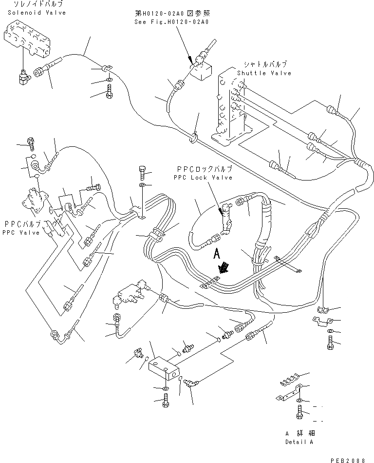 Схема запчастей Komatsu PC230LC-6 - РАБОЧАЯ ЛИНИЯ PPC (ПАТРУБКИ ПРАВОЙ СТОЙКИ)(№8-8) КАБИНА ОПЕРАТОРА И СИСТЕМА УПРАВЛЕНИЯ