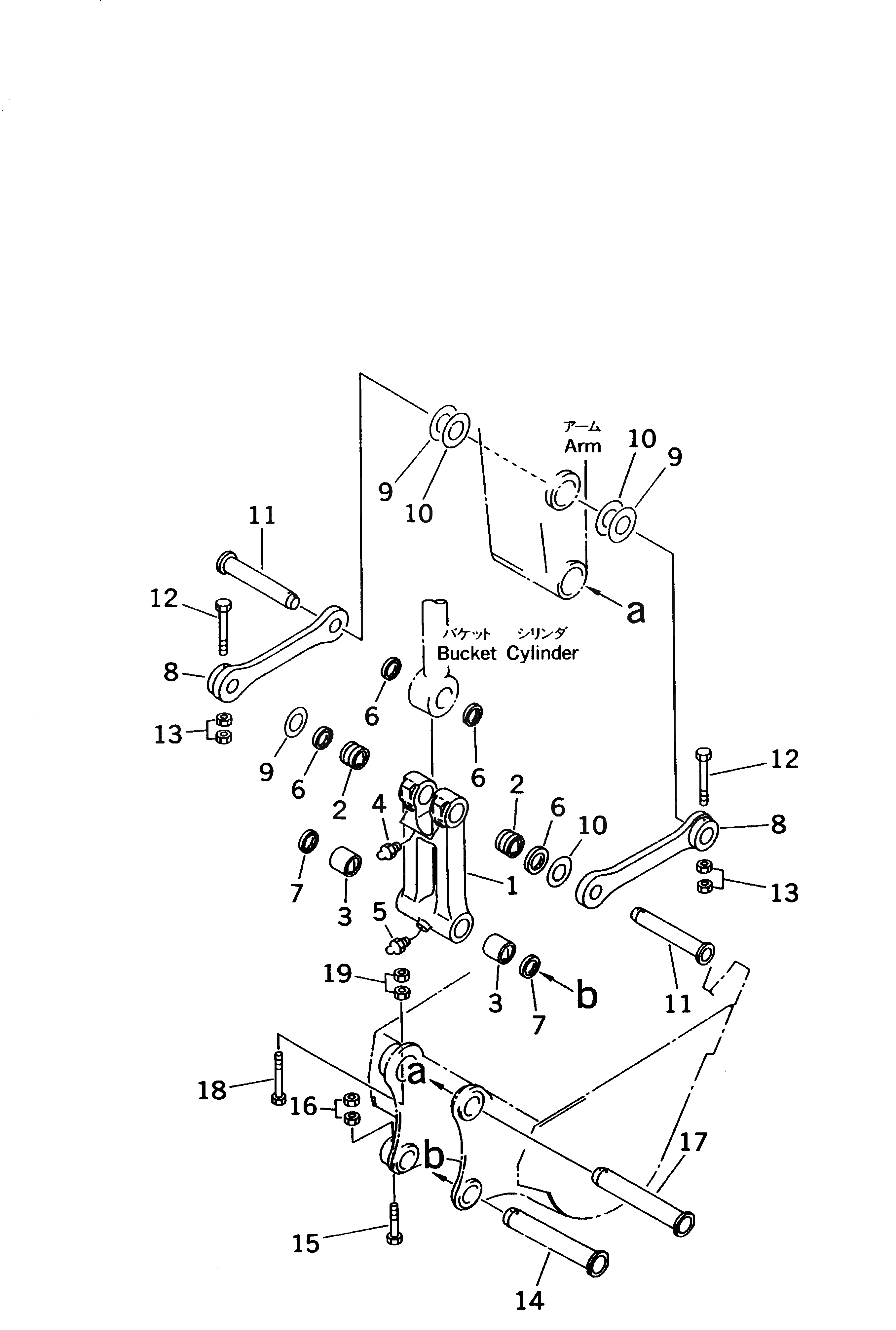 Схема запчастей Komatsu PC230LC-6 - СОЕДИНЕНИЕ КОВША РАБОЧЕЕ ОБОРУДОВАНИЕ