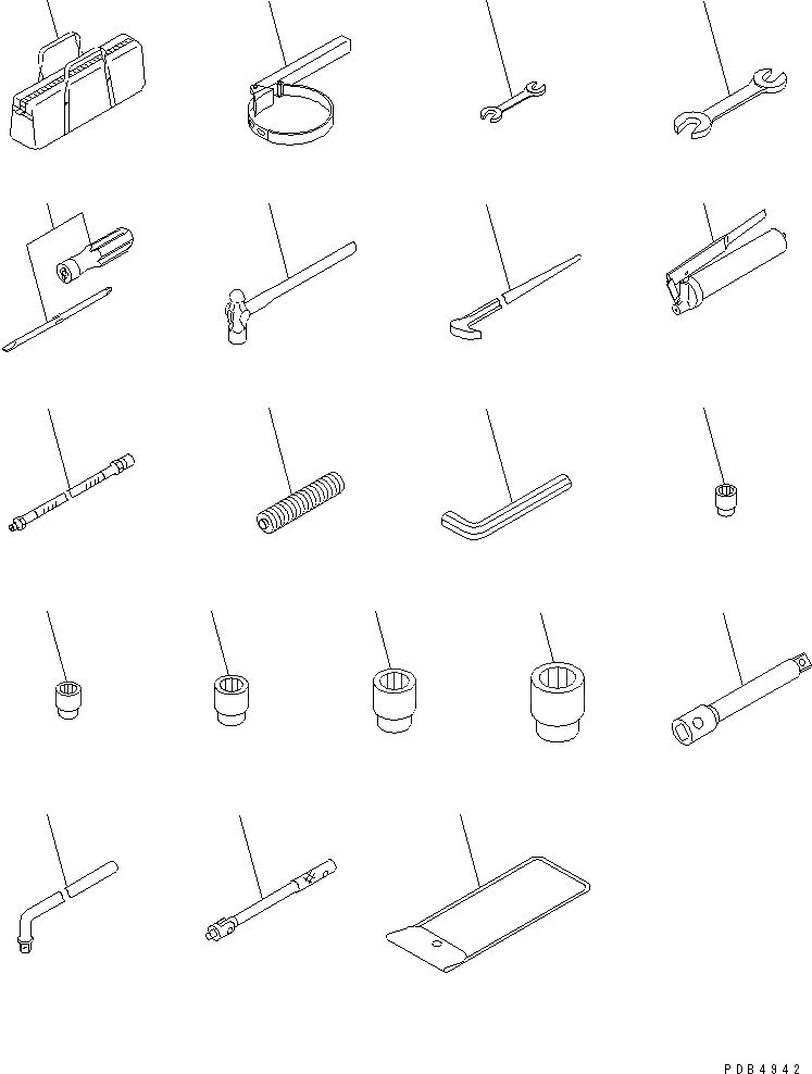 Схема запчастей Komatsu PC230LC-6 - ИНСТРУМЕНТ(№9-7) АКСЕССУАРЫ