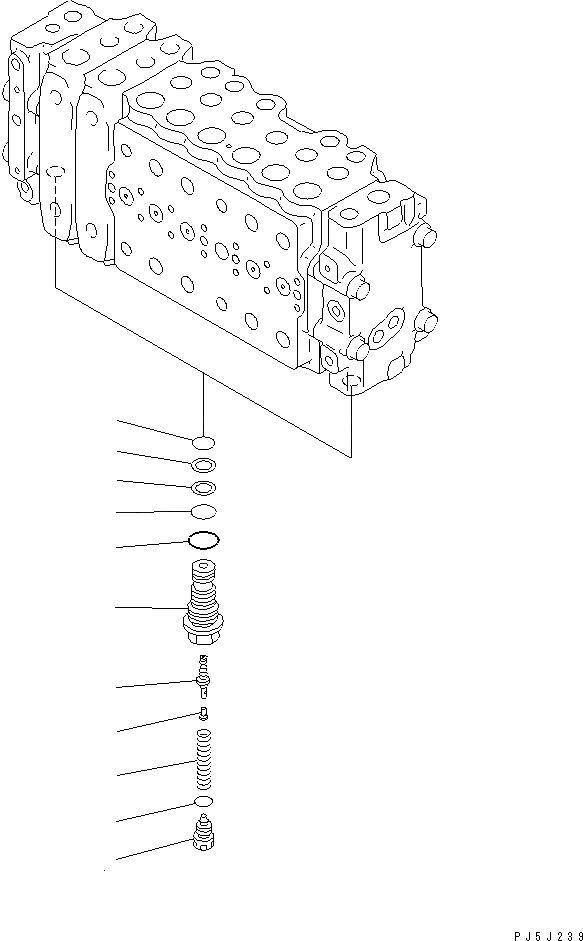 Схема запчастей Komatsu PC230LC-6 - ОСНОВН. КЛАПАН (-АКТУАТОР) (/)(№-) ОСНОВН. КОМПОНЕНТЫ И РЕМКОМПЛЕКТЫ