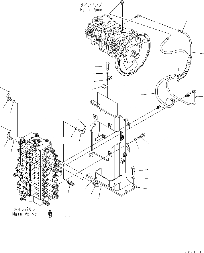 Схема запчастей Komatsu PC230NHD-7K - ОСНОВН. КЛАПАН (КОРПУС КЛАПАНА) (ДЛЯ 1-СЕКЦИОНН. СТРЕЛЫ НАВЕСН.ОБОРУД) ГИДРАВЛИКА