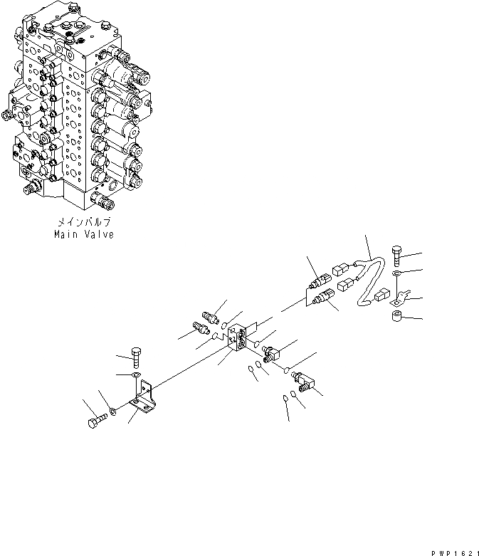 Схема запчастей Komatsu PC230NHD-7K - ОСНОВН. ЛИНИЯ PPC (БЛОК) ГИДРАВЛИКА