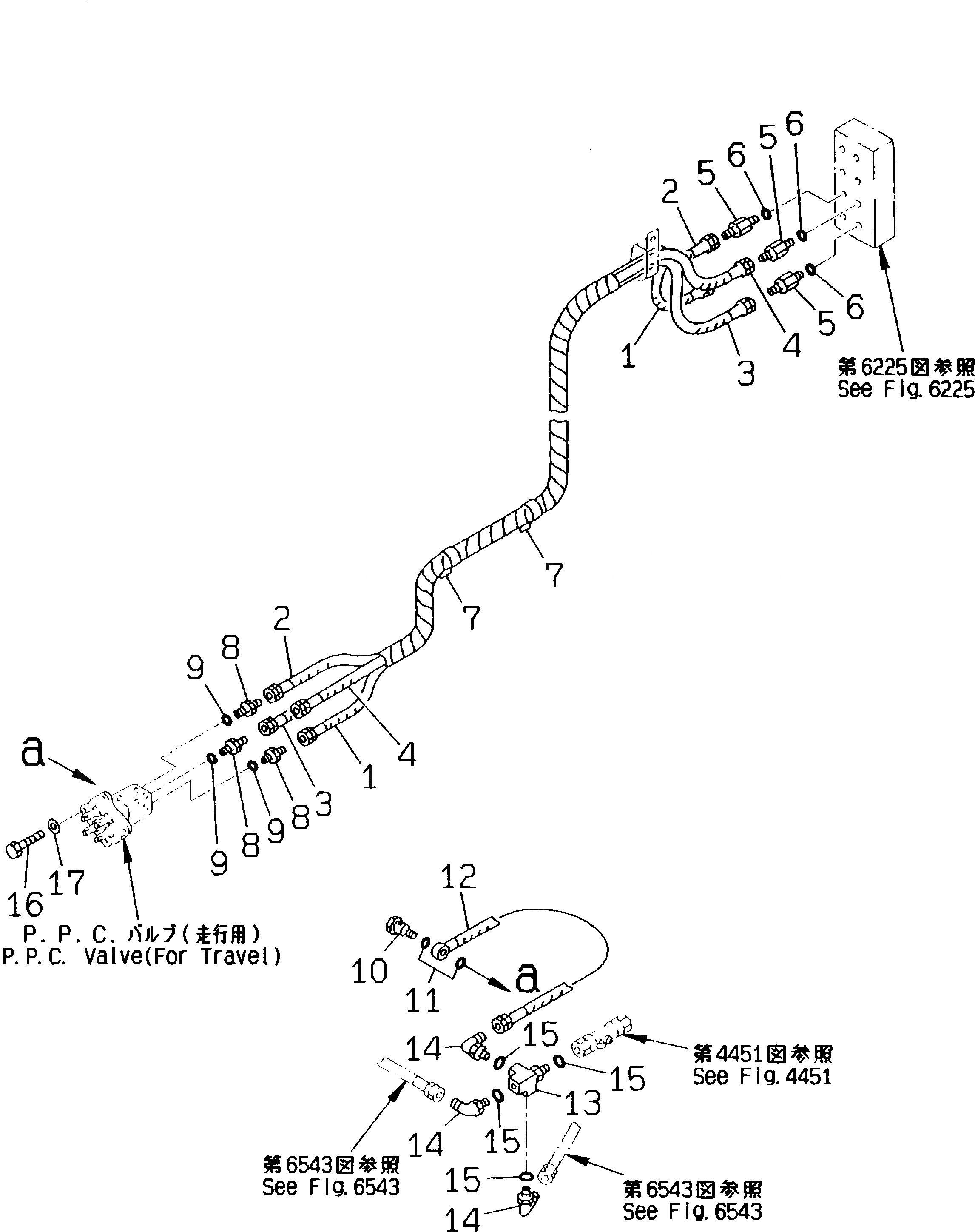 Схема запчастей Komatsu PC240-5K - P.P.C. КЛАПАН ТРУБЫ (КЛАПАН ХОДА РРС TO/FROM РАСПРЕДЕЛИТ. КЛАПАН)(№K-K) УПРАВЛ-Е РАБОЧИМ ОБОРУДОВАНИЕМ