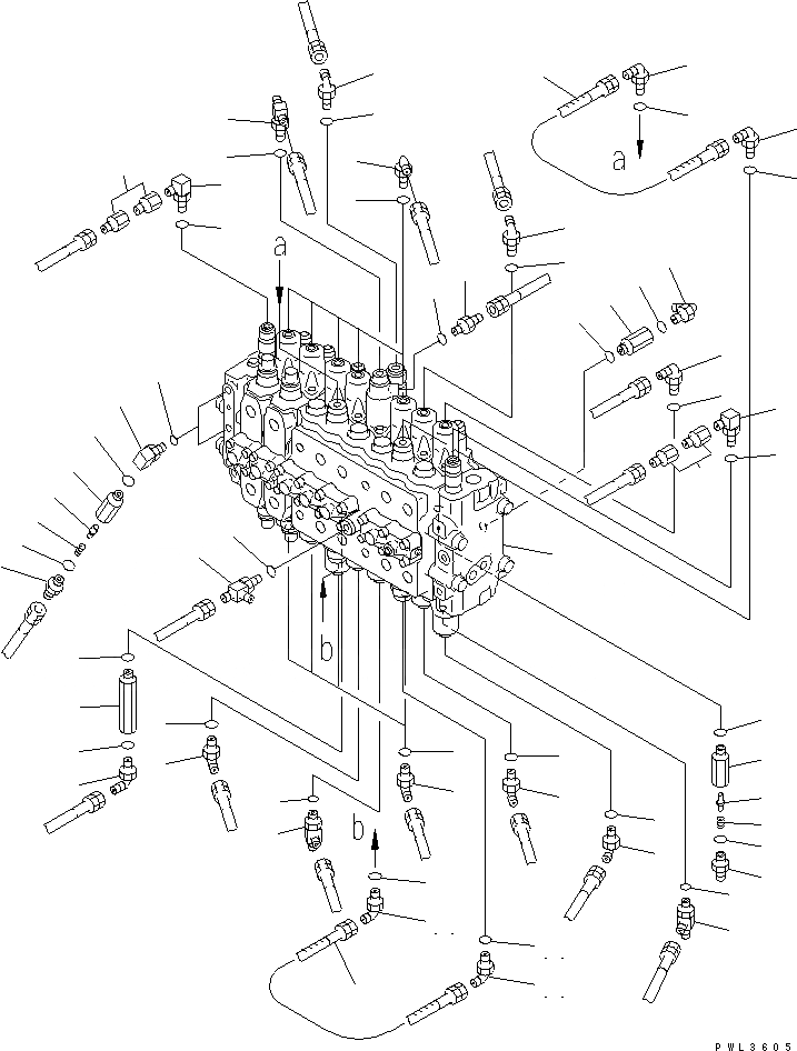 Схема запчастей Komatsu PC240-6K - ОСНОВН. КЛАПАН (СОЕДИНИТЕЛЬН. ЧАСТИ) ( АКТУАТОР)(№K-) ГИДРАВЛИКА