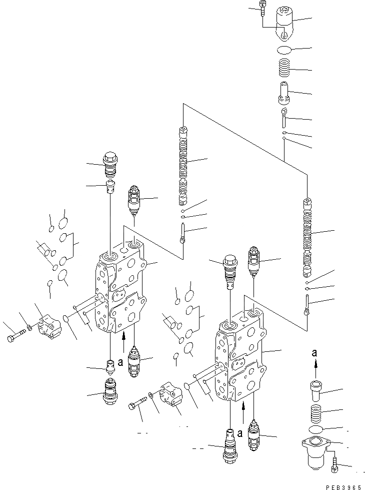Схема запчастей Komatsu PC240-6K - ОСНОВН. КЛАПАН (-АКТУАТОР) (/)(№K-K999) ГИДРАВЛИКА