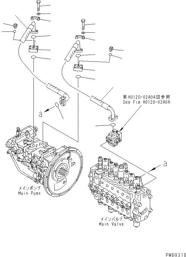 Схема запчастей Komatsu PC240-6K - ЛИНИЯ ПОДАЧИ(№K-) ГИДРАВЛИКА