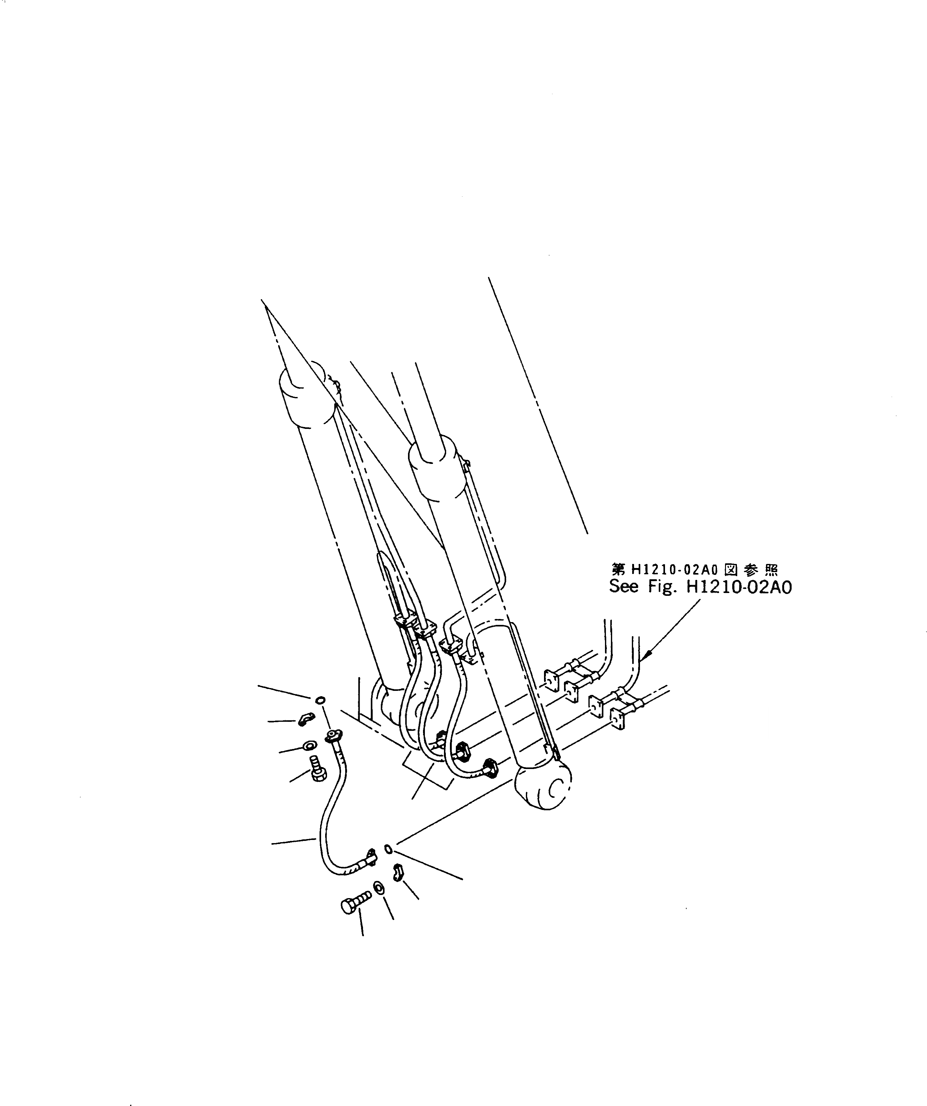Схема запчастей Komatsu PC240-6K - ГИДРОЛИНИЯ СТРЕЛЫ (КЛАПАН ШЛАНГИ СТРЕЛЫ) (2-СЕКЦИОНН. СТРЕЛА) ГИДРАВЛИКА