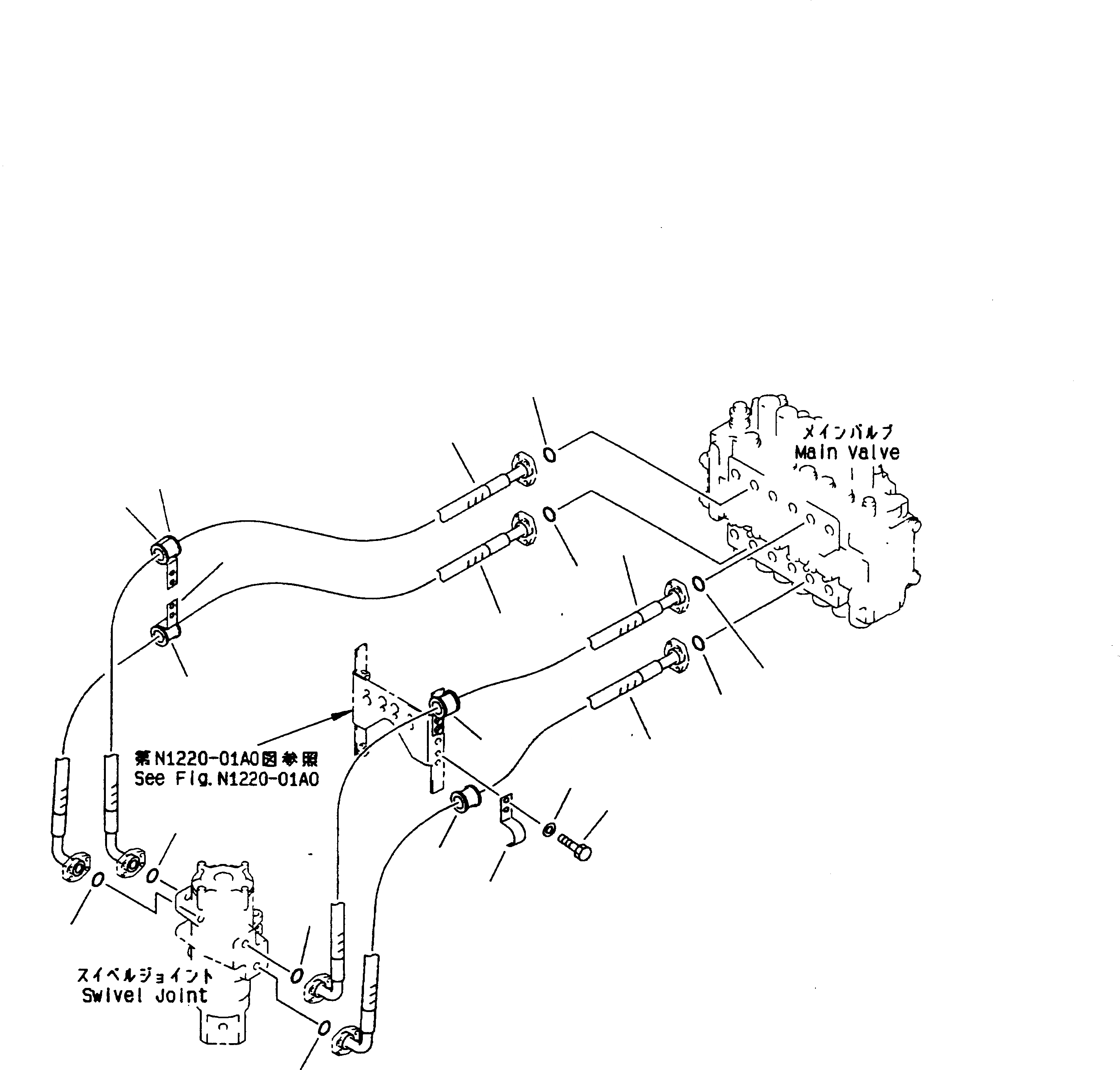 Схема запчастей Komatsu PC240-6K - ЛИНИЯ ХОДА ГИДРАВЛИКА