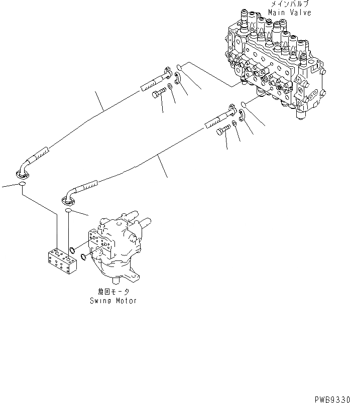 Схема запчастей Komatsu PC240-6K - ЛИНИЯ ПОВОРОТА(№K-) ГИДРАВЛИКА