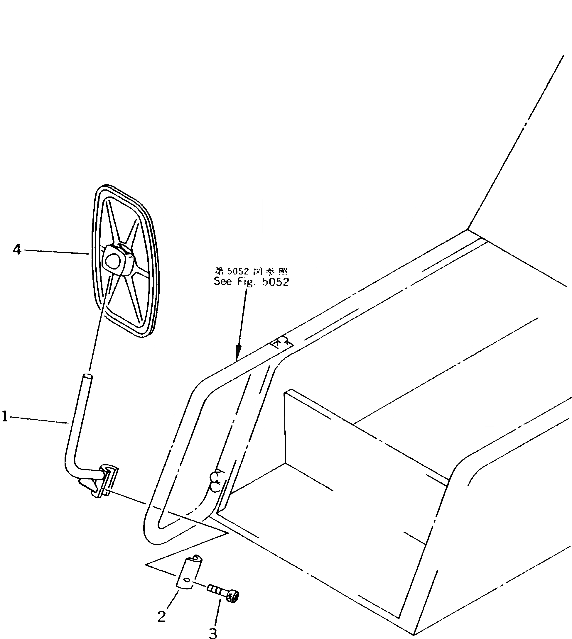 Схема запчастей Komatsu PC240LC-5K - ЗАДН. VIEW MIRROR¤ ПРАВ.(№K-K7) ЧАСТИ КОРПУСА
