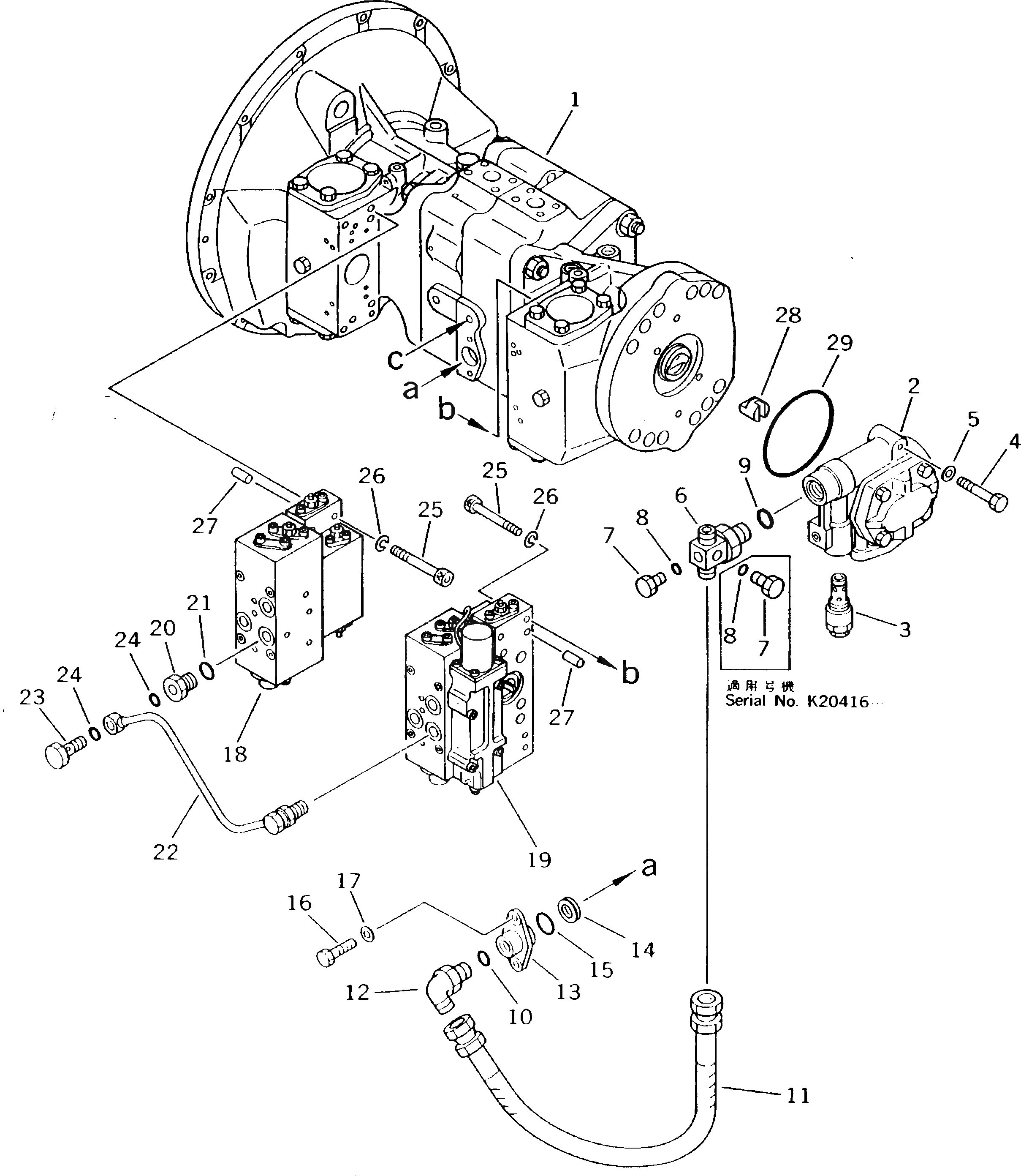 Схема запчастей Komatsu PC240LC-5K - ГИДР. НАСОС. (/) (БЛОК) УПРАВЛ-Е РАБОЧИМ ОБОРУДОВАНИЕМ