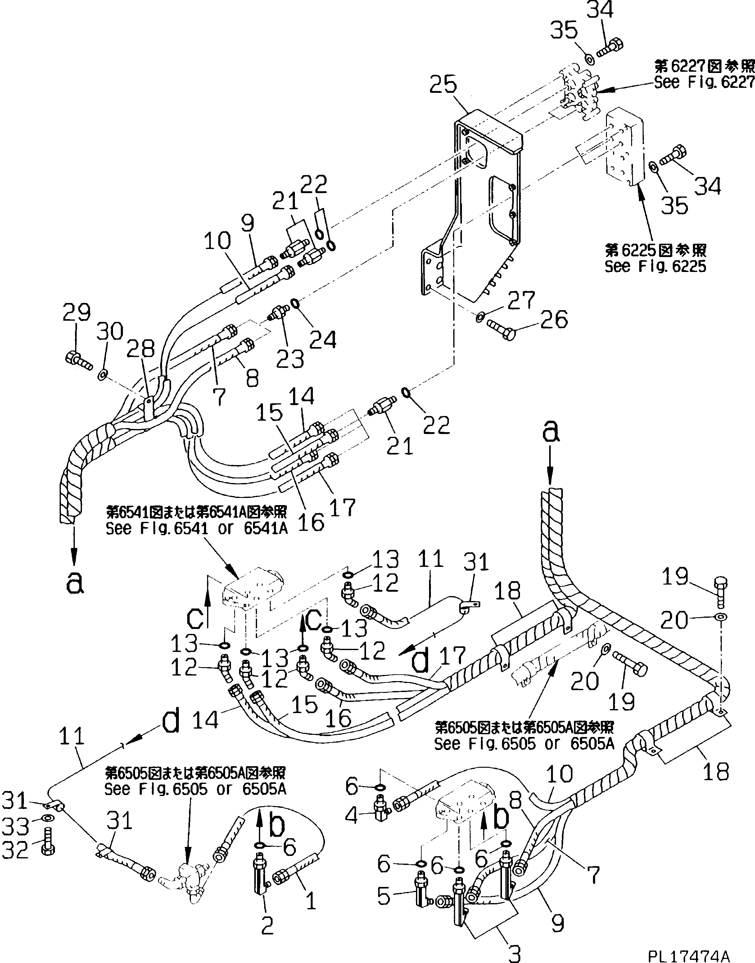 Схема запчастей Komatsu PC240LC-5K - P.P.C. КЛАПАН ТРУБЫ (БЛОК TO/FROM РАСПРЕДЕЛИТ. КЛАПАН) УПРАВЛ-Е РАБОЧИМ ОБОРУДОВАНИЕМ