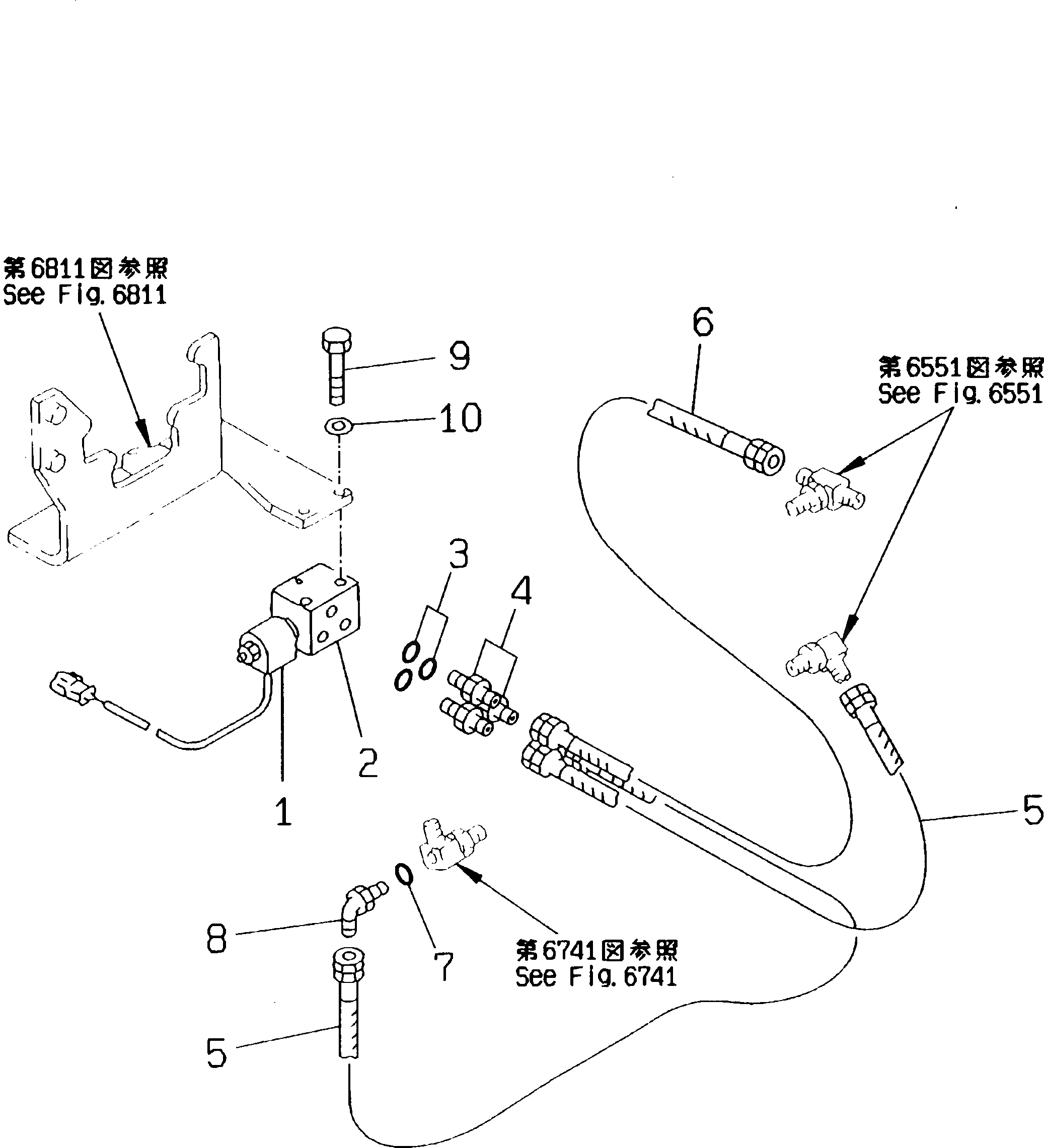 Схема запчастей Komatsu PC240LC-5K - РУКОЯТЬ FINE УПРАВЛ-Е СОЛЕНОИДНЫЙ КЛАПАН ТРУБЫ(№K-K) УПРАВЛ-Е РАБОЧИМ ОБОРУДОВАНИЕМ