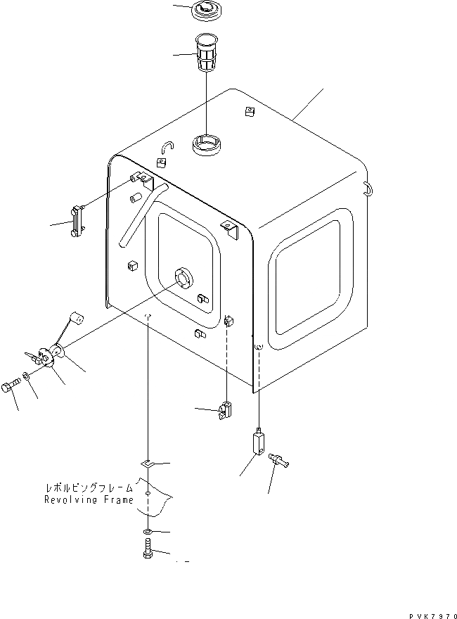 Схема запчастей Komatsu PC240LC-6K - ТОПЛИВН. БАК.(№K-K) ТОПЛИВН. БАК. AND КОМПОНЕНТЫ