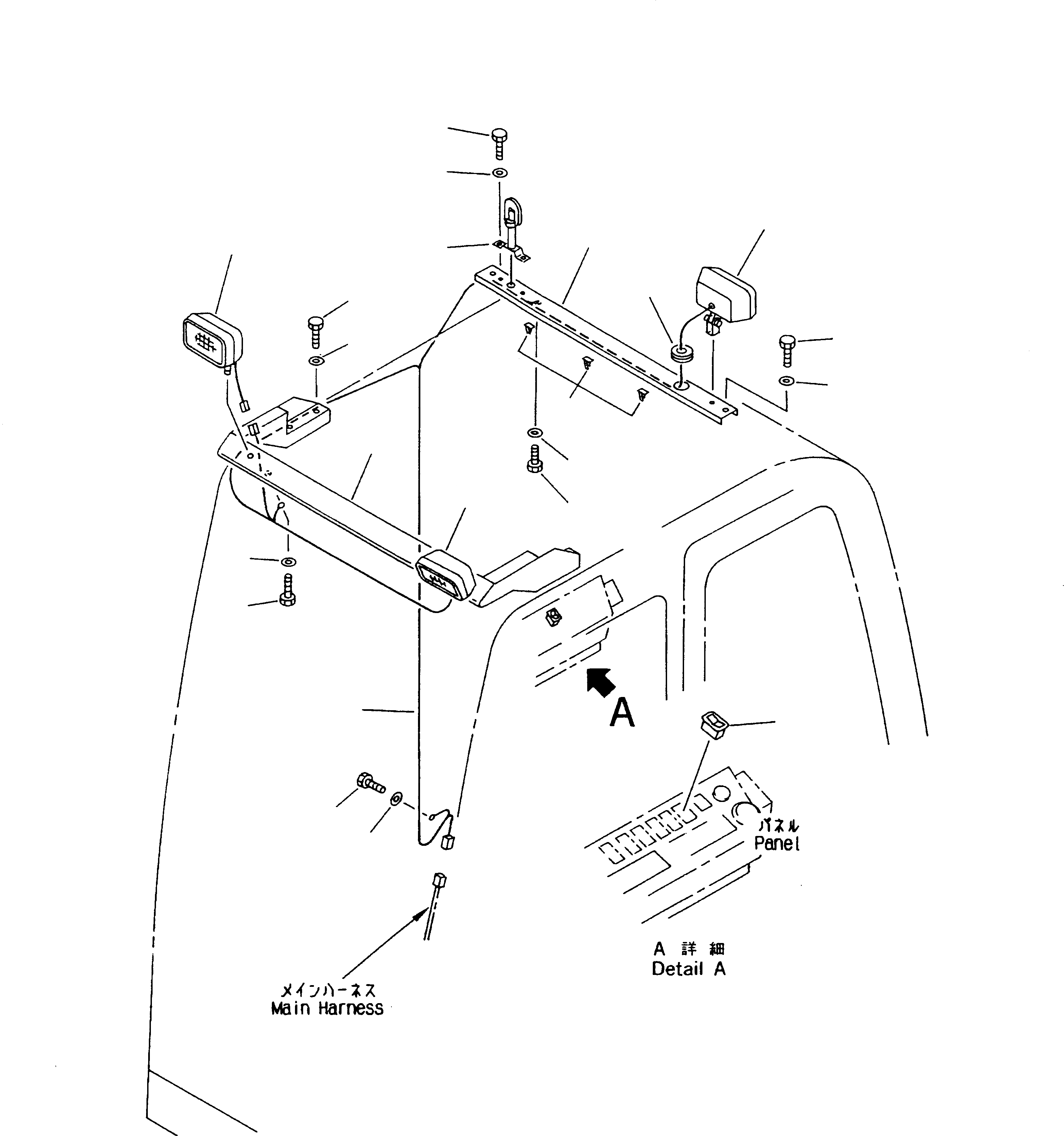 Схема запчастей Komatsu PC240LC-6K - ДОПОЛН. РАБОЧ. ОСВЕЩЕНИЕ(№K-K) ЭЛЕКТРИКА