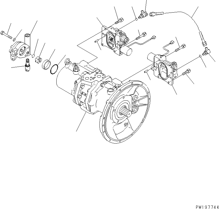 Схема запчастей Komatsu PC240LC-6K - ОСНОВН. НАСОС (/9) (HPV 9+9+BARO-) (С КЛАПАНОМ TVC)(№K-K999) ГИДРАВЛИКА