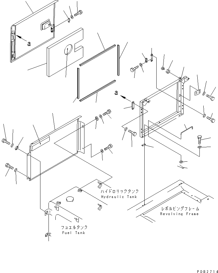 Схема запчастей Komatsu PC240LC-6K - ПРАВ. ДВЕРЬ (КАБИНА)(№K-K999) ЧАСТИ КОРПУСА