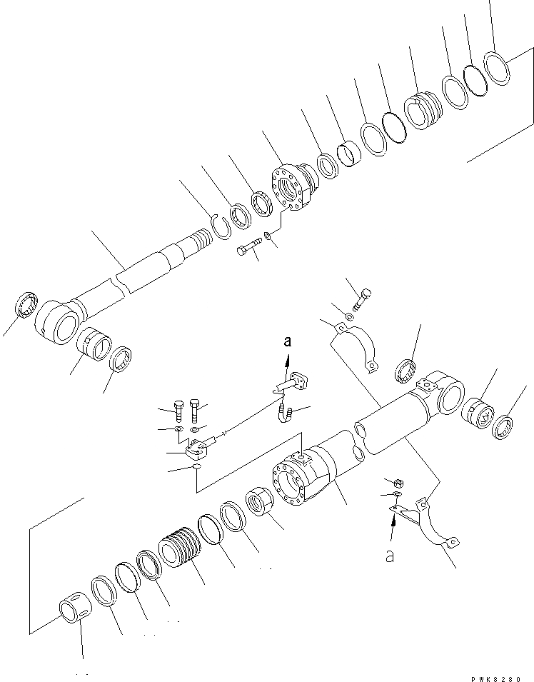 Схема запчастей Komatsu PC240LC-6K - ЦИЛИНДР СТРЕЛЫ(№K-K) РАБОЧЕЕ ОБОРУДОВАНИЕ